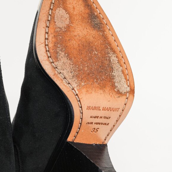 Isabel Marant Lemsey Black Suede Ankle Boots - Picture 5 of 9